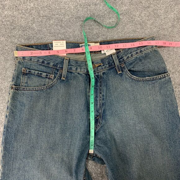 Levis Work Jeans Mens 33 Blue Denim Straight Leg Cotton Mid Rise Pockets 2009 - Picture 8 of 13